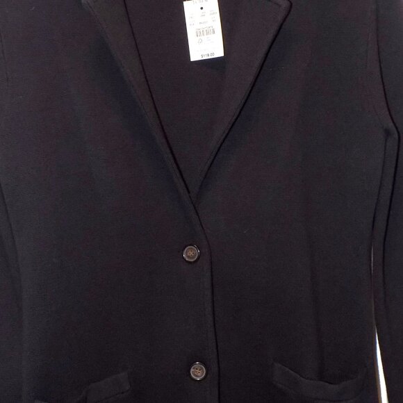 New w/$118 Tag J. Crew 100% Cotton Black Knit Blazer Size XS - Picture 2 of 9